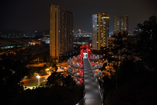 厦门山海健康步道狐尾山段夜景