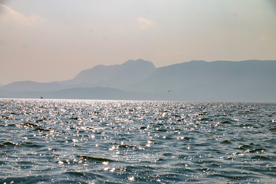 大海海面波光粼粼