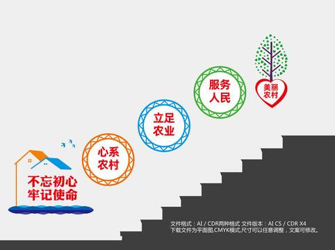 农村党建楼梯文化墙