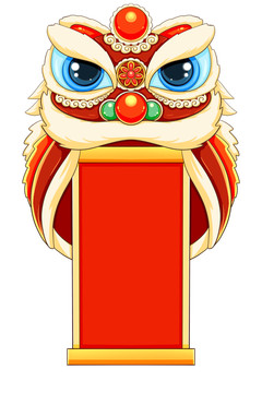 国潮新年春节舞狮挂件挂饰