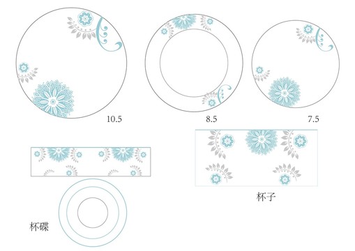 陶瓷餐具花纸设计