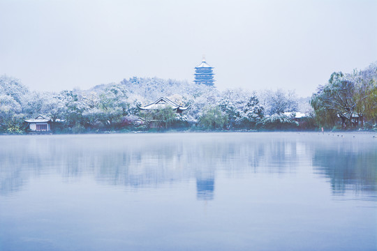 杭州西湖雪景