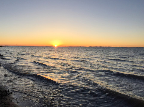 青海湖夕阳落日