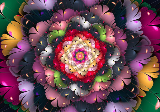 多彩分形花