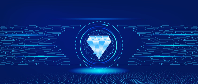 蓝色未来科技人工智能蓝钻石