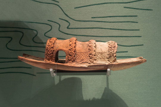 古代乌篷船模型
