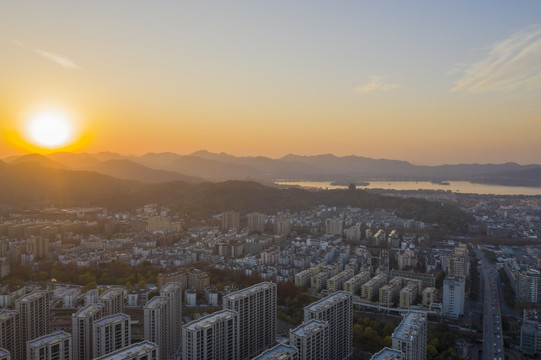 杭州上城区望江门海潮路航拍