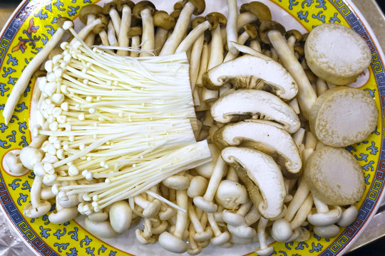 清真火锅美食食材菌类拼盘