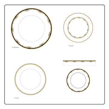 陶瓷餐具窄花边