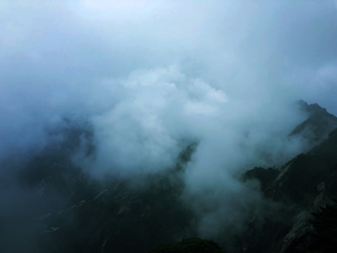 云雾缭绕山林风景图片