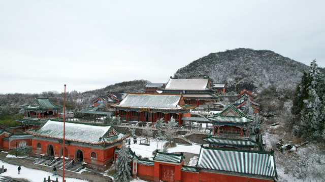 张家界天门寺雪景航拍