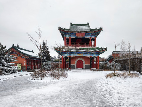 张家界天门寺雪景