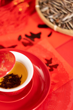 茶水茶碗新年背景图