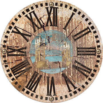 挂钟设计钟面花纸木板钟