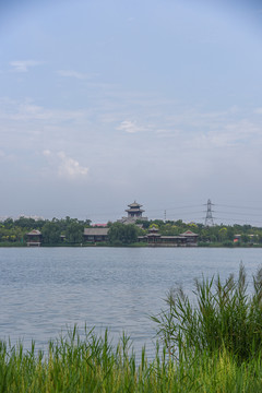 天津西青水西公园生态建筑风光