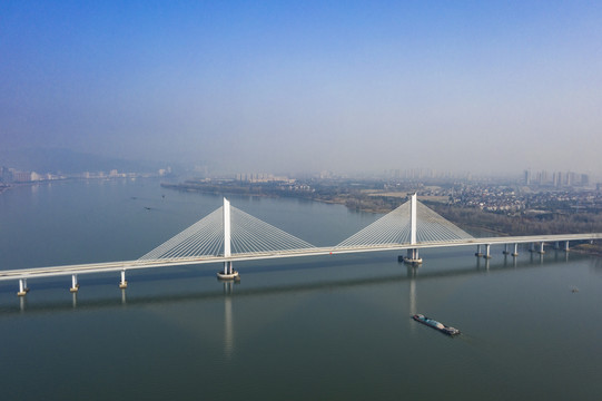杭州富阳大桥航拍