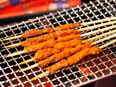 麻辣风干牛肉串烧烤烤串