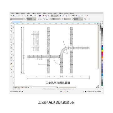 工业风通风管道cdr平面图