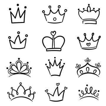 多种可爱黑色皇冠图标