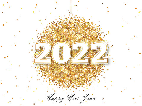 金粉圣诞吊饰2022新年贺图