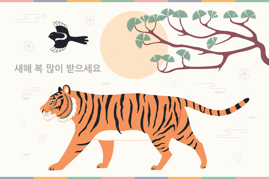 韩国虎年插图