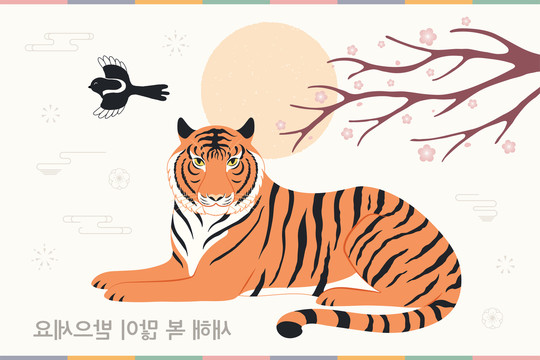 韩国虎年插图