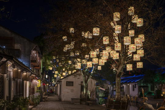 周庄古镇花灯夜景