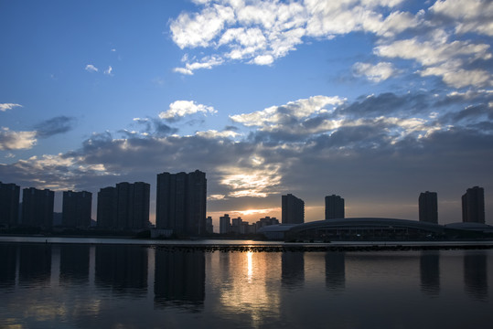 厦门海沧湖晚霞