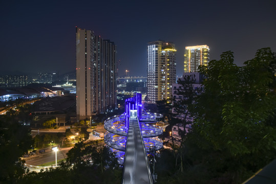 厦门狐尾山健康步道夜景