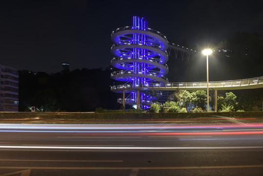 厦门狐尾山健康步道夜景