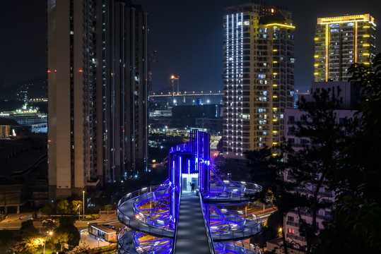 厦门山海健康步道夜景