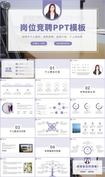 紫色简约岗位竞聘PPT模板