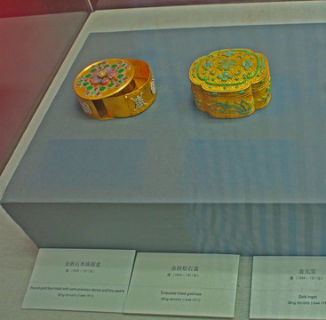 金嵌石米珠圆盒