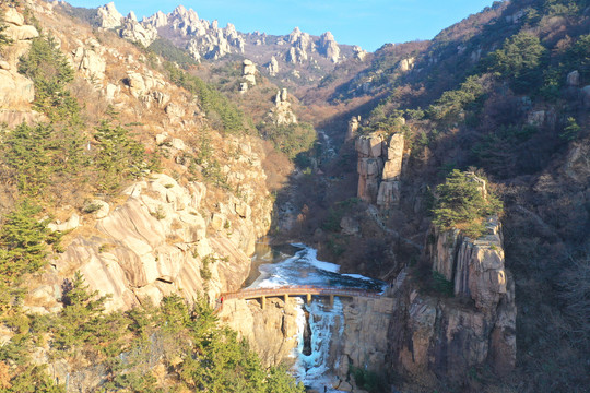 青岛崂山北九水潮音瀑冰瀑