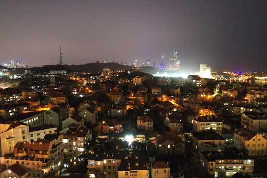 青岛老城区老建筑夜景