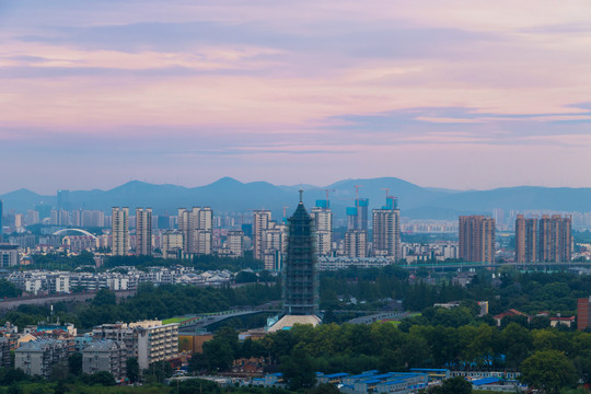 南京大报恩寺日落航拍