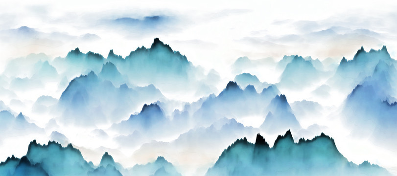 水墨山