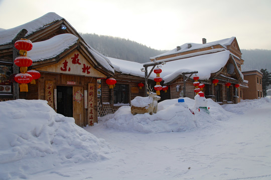 中国雪乡雪房子东北旅游雪景