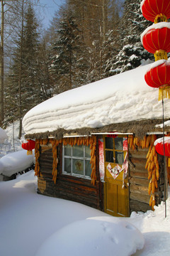 中国雪乡雪房子东北旅游雪景