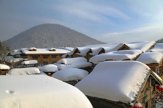 中国雪乡雪房子东北旅游雪景