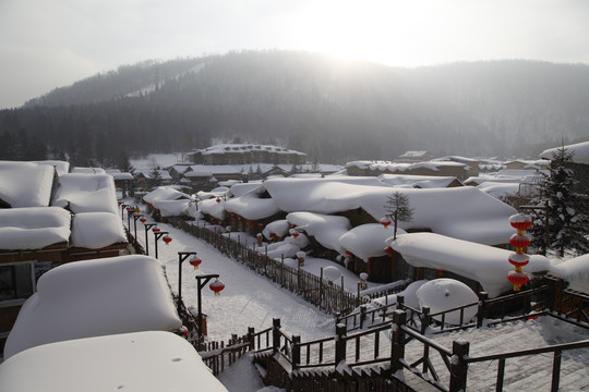 中国雪乡雪房子东北旅游雪景