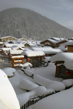 中国雪乡雪房子东北旅游雪景