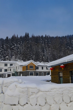 雪乡雪房子东北旅游雪景