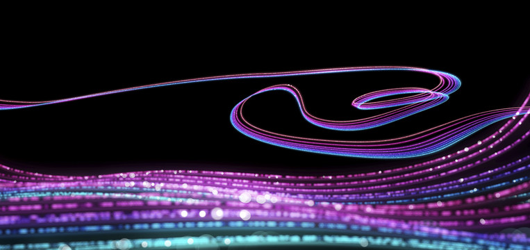 紫色萤光闪亮曲线元素