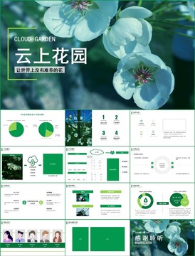 互联网创业云上花园养花PPT