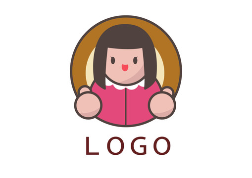 关于女孩的logo手绘