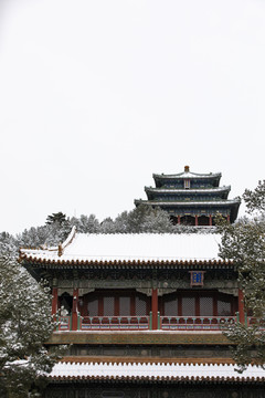 北京景山公园雪景