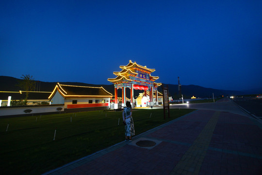 工厂园林广场夜景