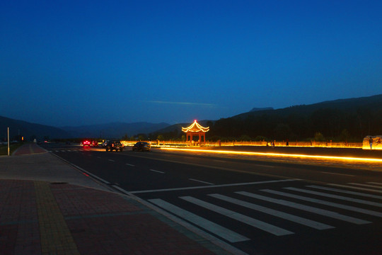 工厂园林广场夜景