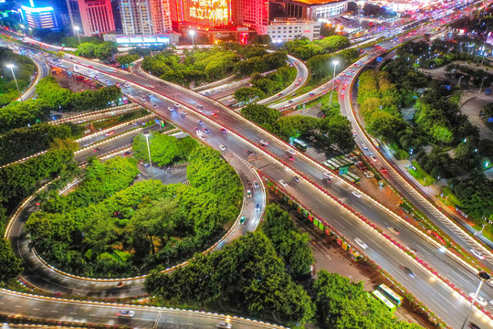 南宁城市风光夜景